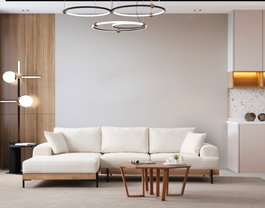 Atelier Del Sofa Eti Oak Left - White